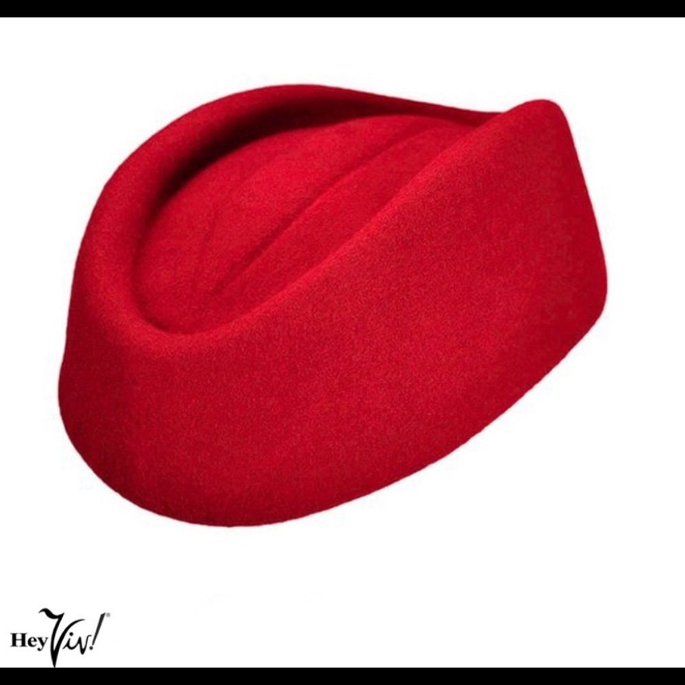 Red Stewardess Pillbox Hat - Hey Viv! Retro Style